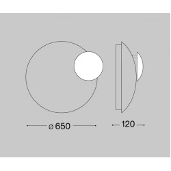 LED Απλίκα Μεταλλική Σε Λευκό - Χρυσό Χρώμα 28W Eclissi ap big - IDEAL LUX