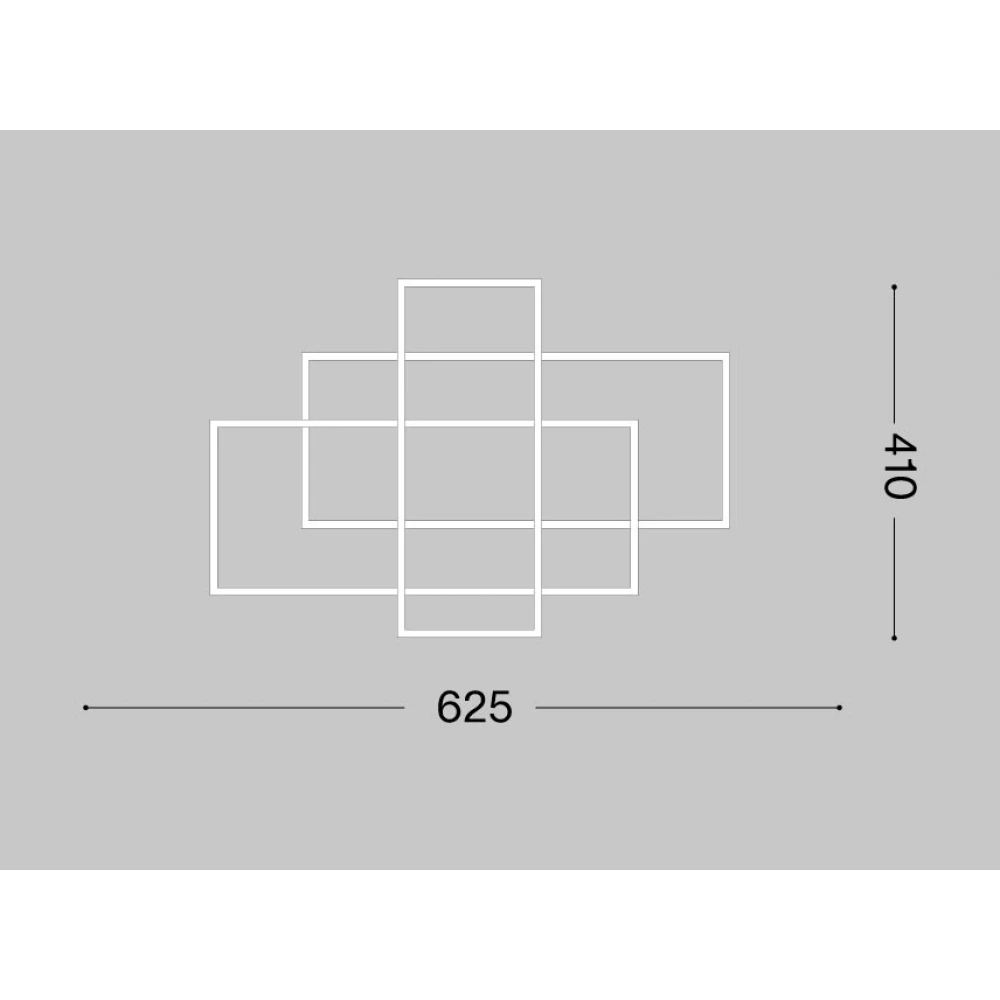 LED Φωτιστικό Οροφής - Τοίχου Ορθογώνια Σε Λευκό Χρώμα 31W Frame pl rettangolo - IDEAL LUX