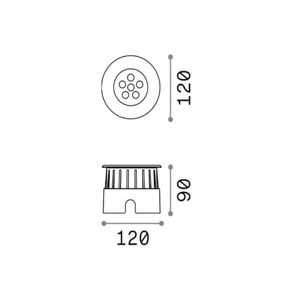 Χωνευτό Φωτιστικό Εδάφους LED 6W IP67 Floor pt d12 -  IDEAL LUX
