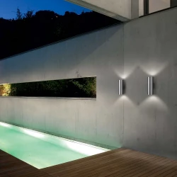 Απλίκα Εξωτερικού Χώρου Δίφωτο Αλουμίνιο 2xGU10 IP44 - Gun AP2 Small - IDEAL LUX