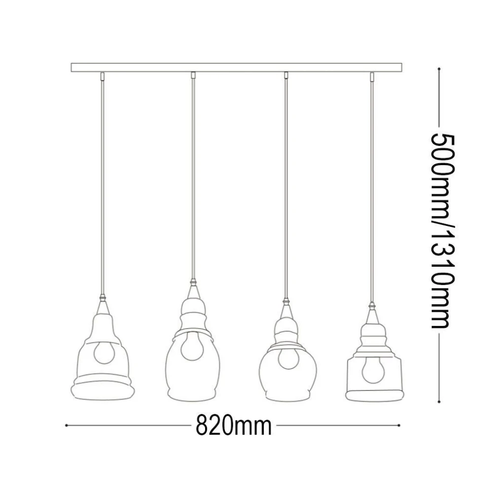 Κρεμαστό Φωτιστικό Πολύφωτο 4x E27 Gretel sp4 - IDEAL LUX
