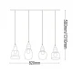 Κρεμαστό Φωτιστικό Πολύφωτο 4x E27 Gretel sp4 - IDEAL LUX