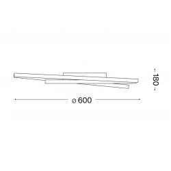 LED Πλαφονιέρα Μεταλλική σε Μαύρο Χρώμα Ø 600 49W Oz pl - IDEAL LUX