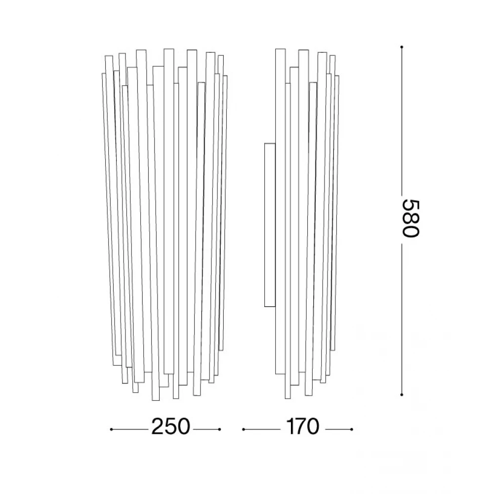 Απλίκα Τοίχου Δίφωτη Με Σωλήνες σε Χρυσό Χρώμα 2xE14 PAN AP2- IDEAL LUX