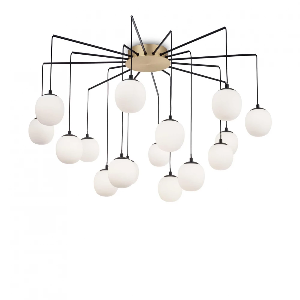 Φωτιστικό Οροφής Πολύφωτο Μεταλλικό Με Οπάλ Γυαλί 16xG9 Rhapsody - IDEAL LUX