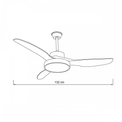 it-Lighting Nitinat 25W 3CCT LED Fan Light in White and wooden Color (102000210)