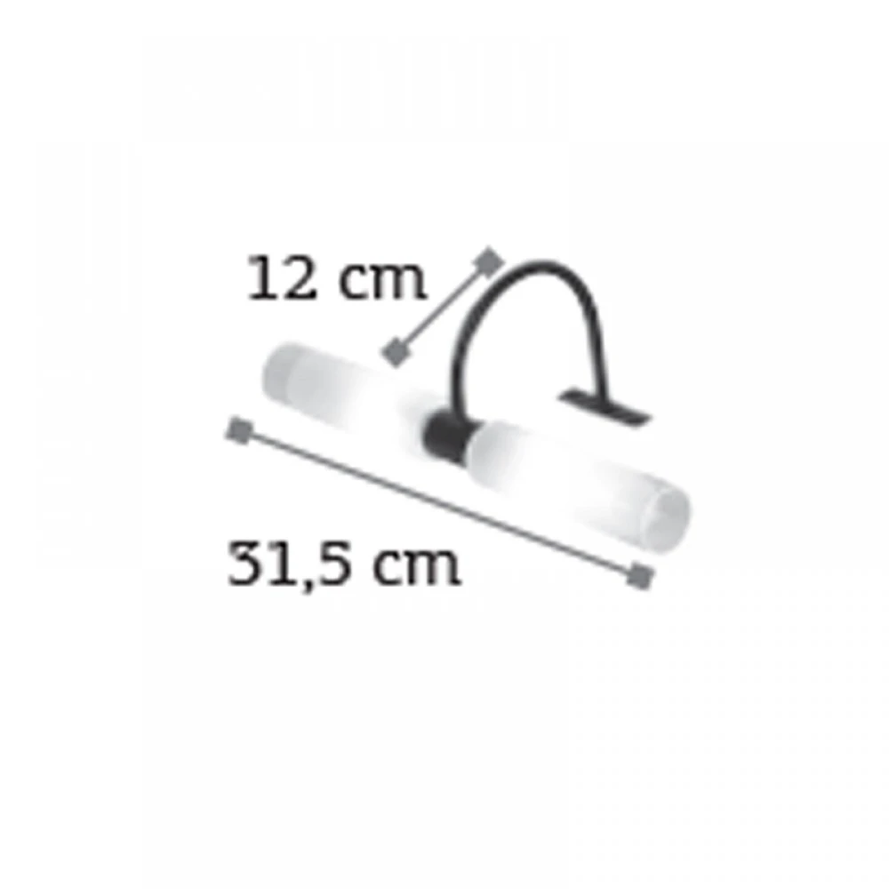 Επιτοίχιο Φωτιστικό Από Μαύρο Μέταλλο και Αμμοβολή Γυαλί 2x G9 InLight