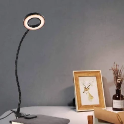 InLight Φωτιστικό LED 7W 3CCT (by switch) με κλίπ σε μαύρο χρώμα D:38cm (3044-BL)
