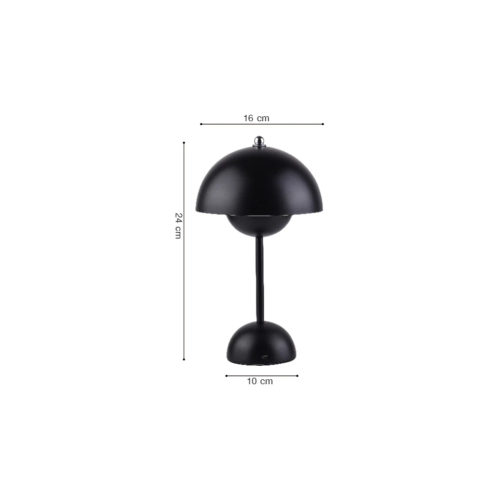 Inlight Rechargeable LED 1.5W 3CCT Touch Table Lamp Black D:10x24cm (3059-Black)