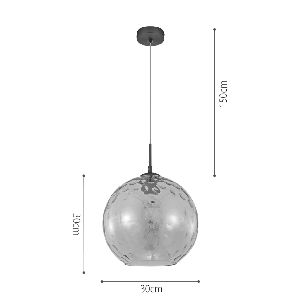 Κρεμαστό φωτιστικό από φιμέ γυαλί 1XE27 D:30cm - InLight