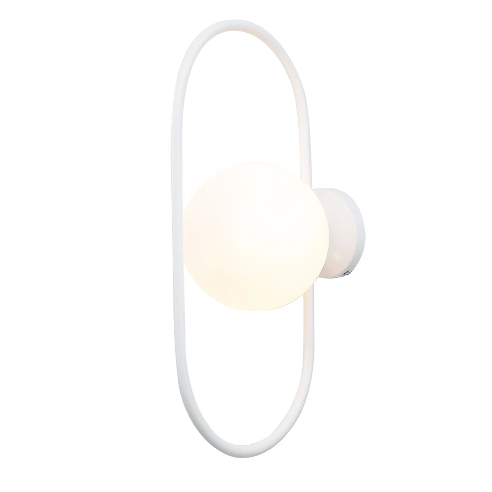 Επιτοίχιο φωτιστικό σε λευκή απόχρωση και λευκή οπαλίνα 1XG9 D:40cm - InLight
