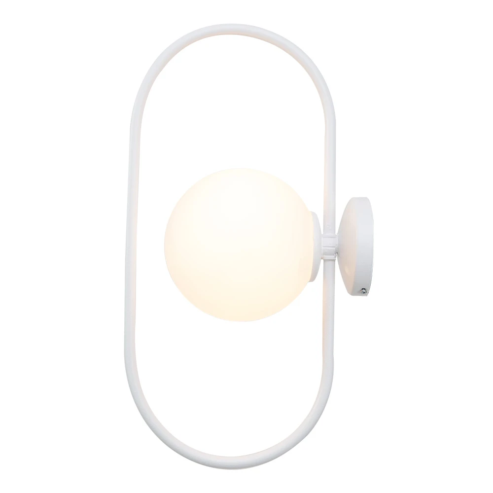 Επιτοίχιο φωτιστικό σε λευκή απόχρωση και λευκή οπαλίνα 1XG9 D:40cm - InLight