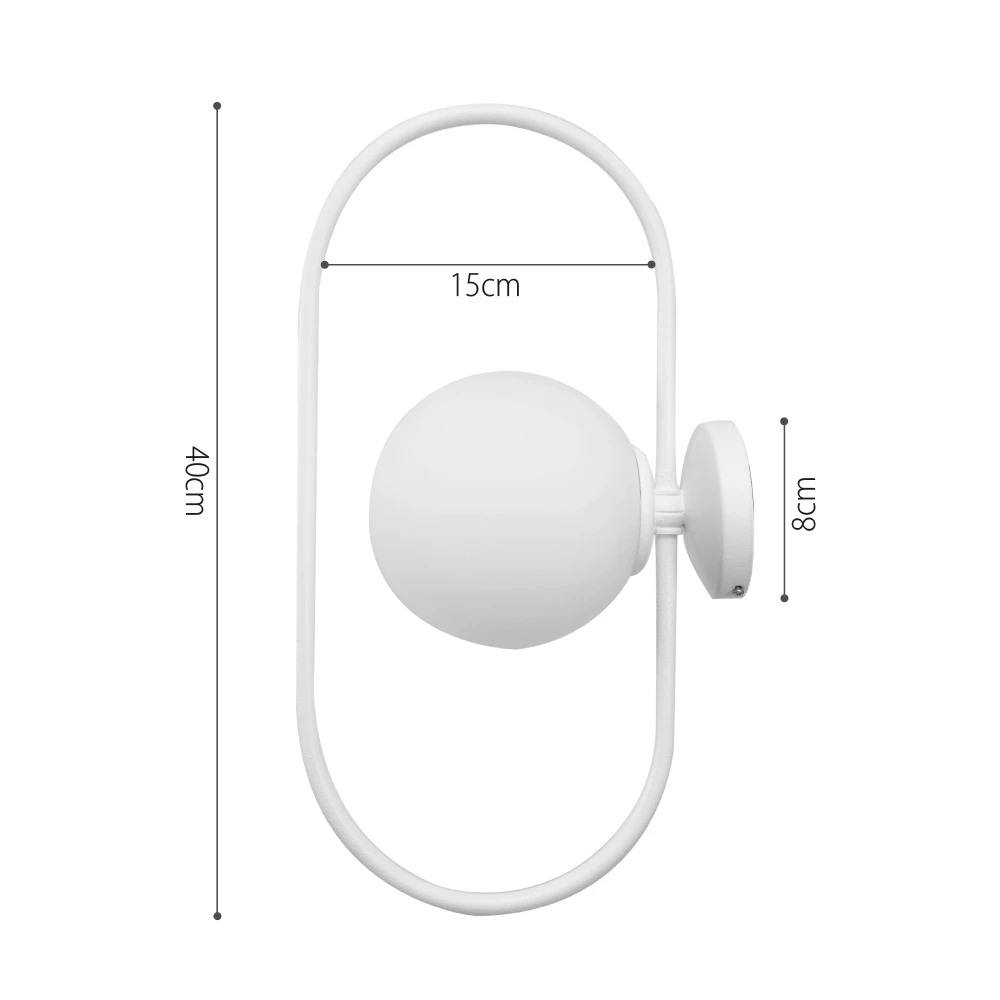 Επιτοίχιο φωτιστικό σε λευκή απόχρωση και λευκή οπαλίνα 1XG9 D:40cm - InLight