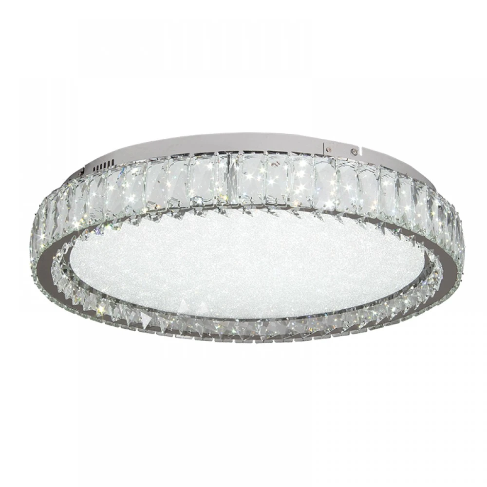 LED Πλαφονιέρα Οροφής Από Χρώμιο Μέταλλο Και Κρύσταλλα 80W 4000K - InLight