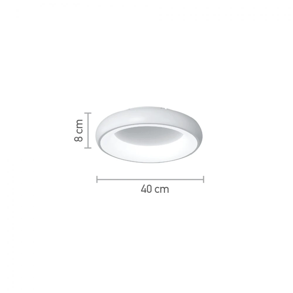 Πλαφονιέρα οροφής LED 54W 3CCT από χρυσαφί και λευκό ακρυλικό D:40cm - InLight - Πρόκειται για μία πλαφονιέρα οροφής κατασκευασμένη από χρυσαφί και λευκό ακρυλικό μίνιμαλ σχεδίασης.