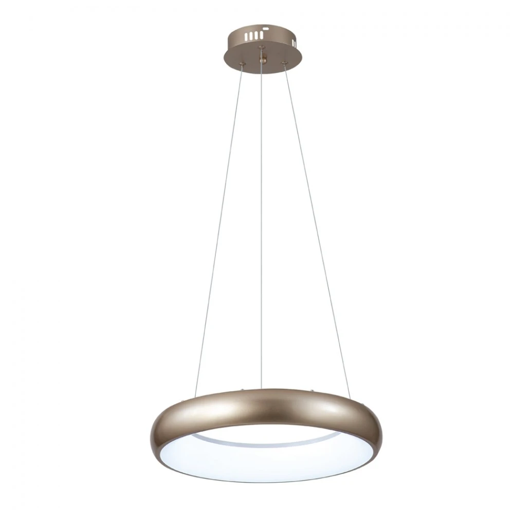 Κρεμαστό φωτιστικό LED 110W 3CCT από χρυσαφί και λευκό ακρυλικό D:60cm - InLight