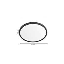 Inlight Πλαφονιέρα οροφής LED 50W 3CCT (by switch on base) σε μαύρη απόχρωση D:60x2,5cm (42036-A-Black)