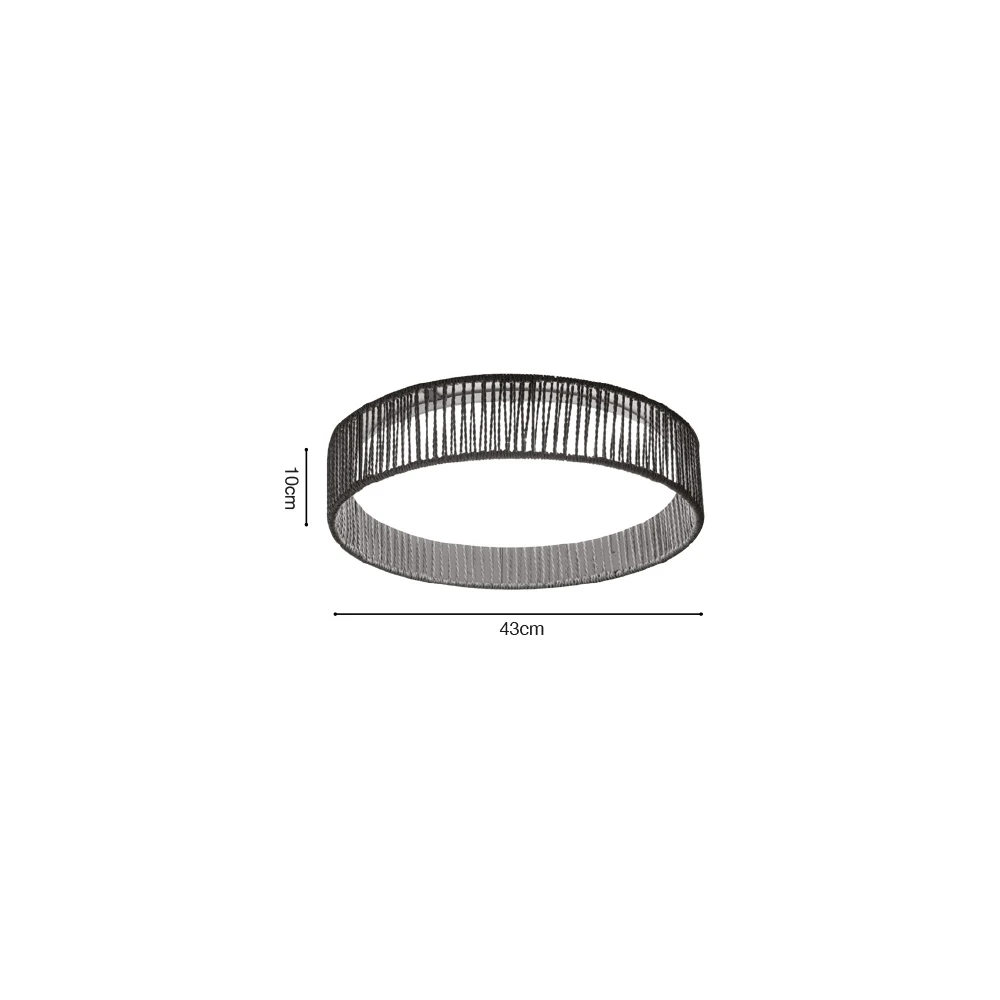 Inlight Πλαφονιέρα οροφής LED 36W 3CCT (by switch on base) από σχοινί και ακρυλικό D:43cm (42039-B)