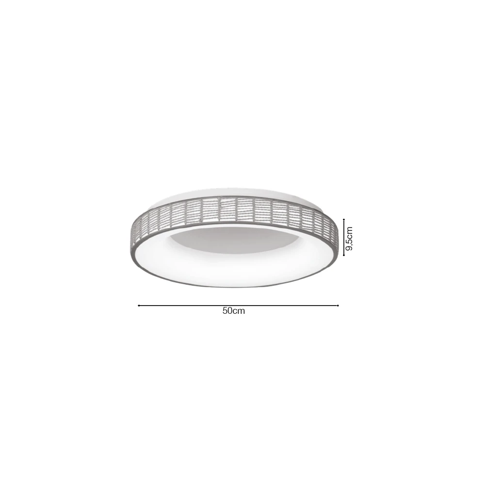 Inlight Πλαφονιέρα Οροφής LED από σχοινί 3CCT, 25W D:50x9,5cm (42042)