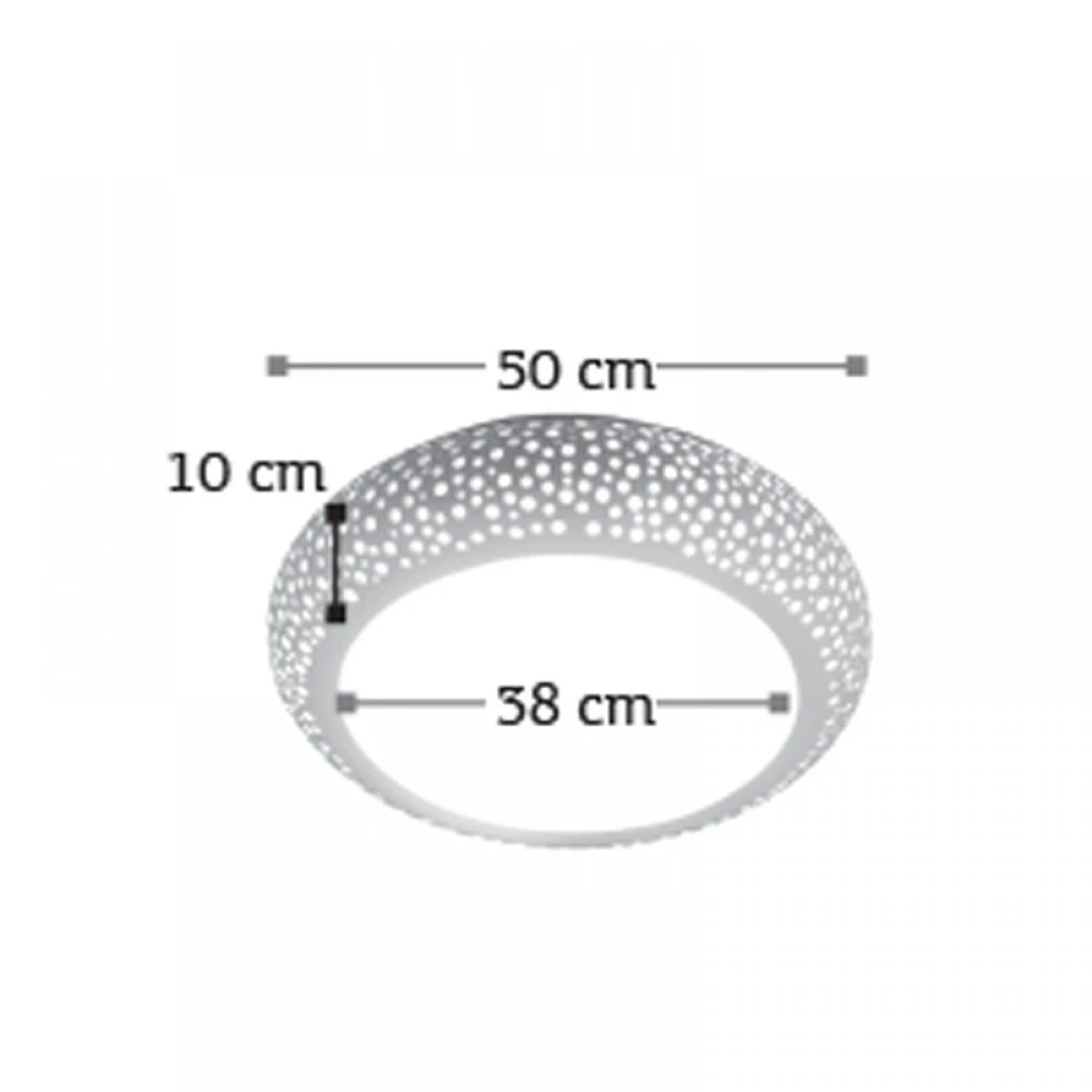 Πλαφονιέρα Οροφής Λευκή Από Γύψο 50CM 4xE27 - InLight