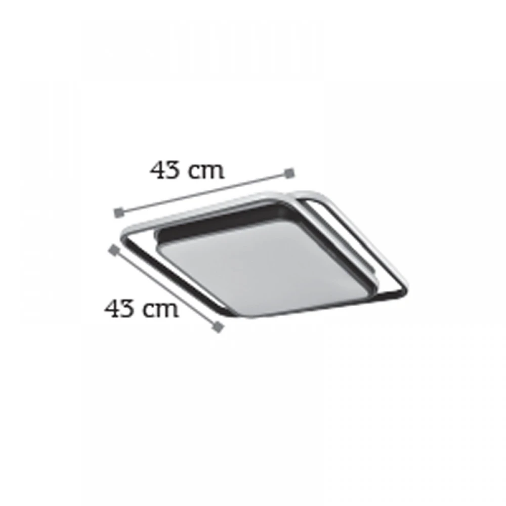 Πλαφονιέρα οροφής LED 60W 3CCT από αλουμίνιο σε μαύρη απόχρωση D:43cm - InLight