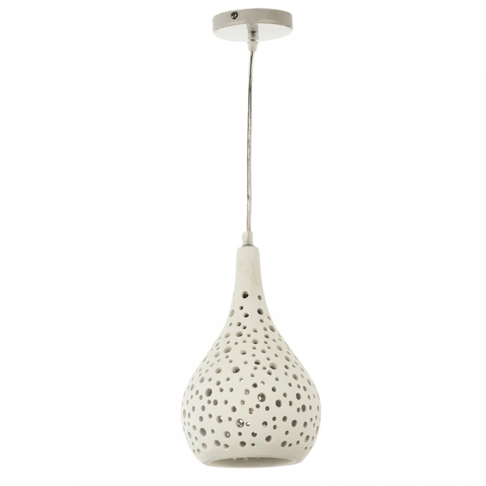 Κρεμαστό Φωτιστικό Λευκό Από Γύψο 1xE27 - InLight