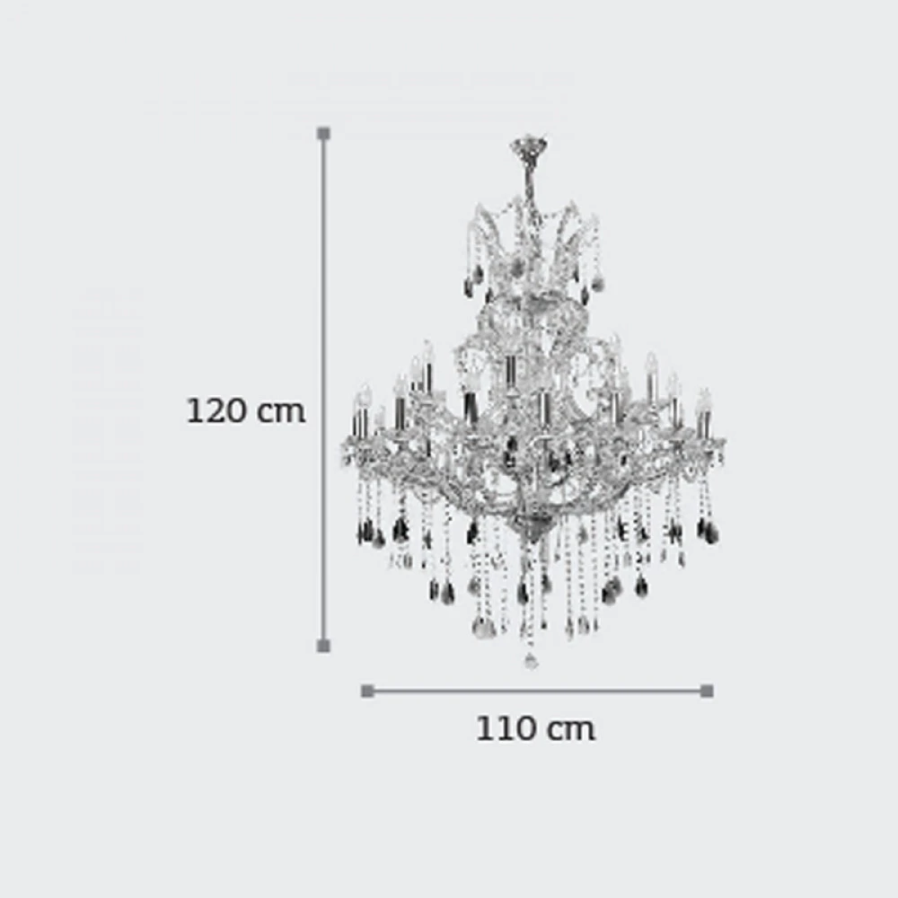 Κρεμαστό Φωτιστικό από Χρυσό Μέταλλο, Γυαλί και Κρύσταλλα 27x E14 - InLight