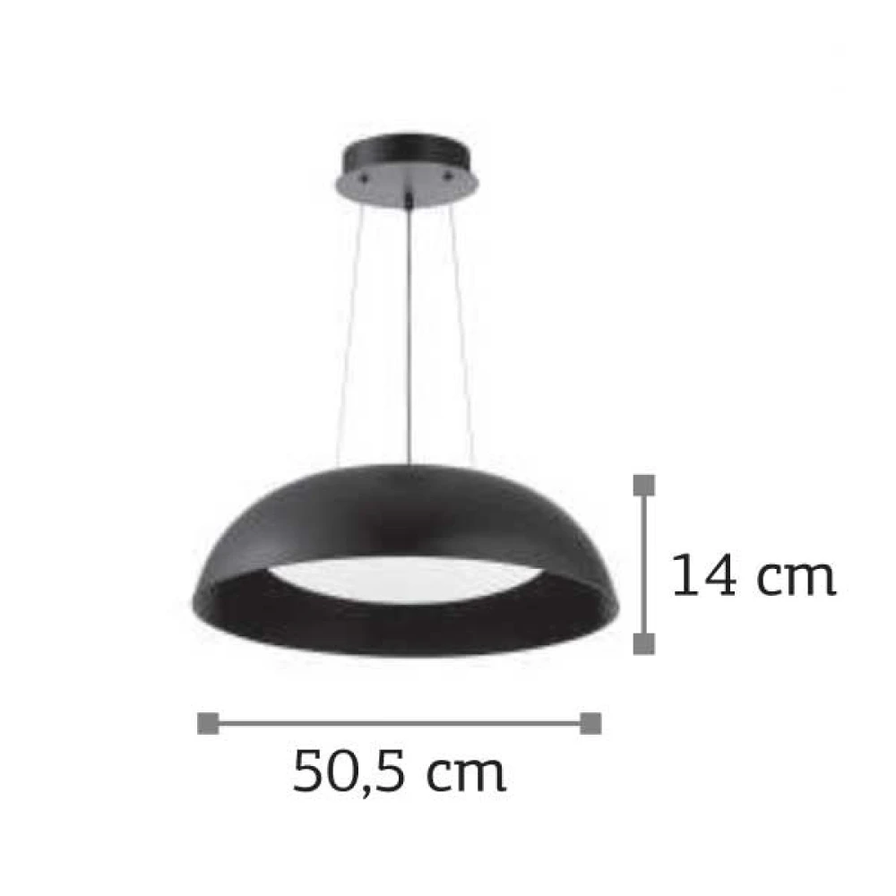 LED Φωτιστικό Οροφής ή Κρεμαστό Μεταλλικό Σε Μαύρο Χρώμα 48W - InLight