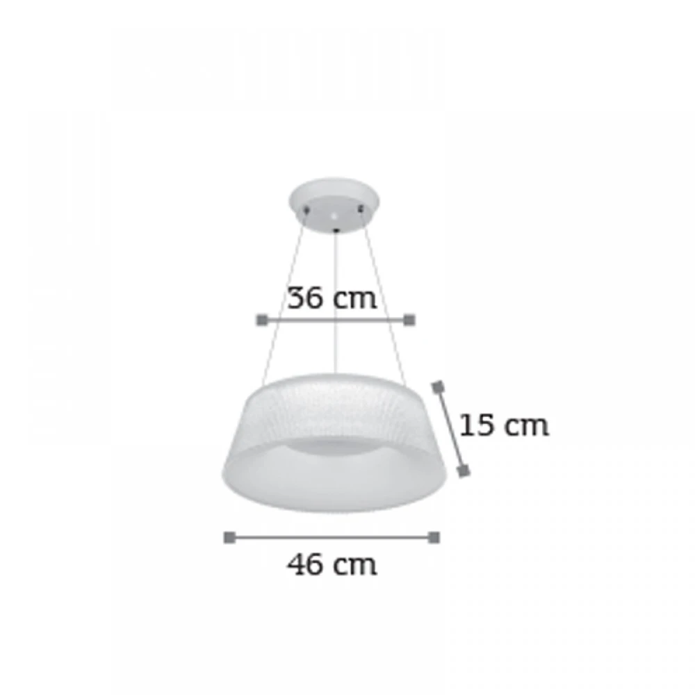 LED Κρεμαστό Φωτιστικό Από Μέταλλο και Ακρυλικό Λευκό 30W - InLight