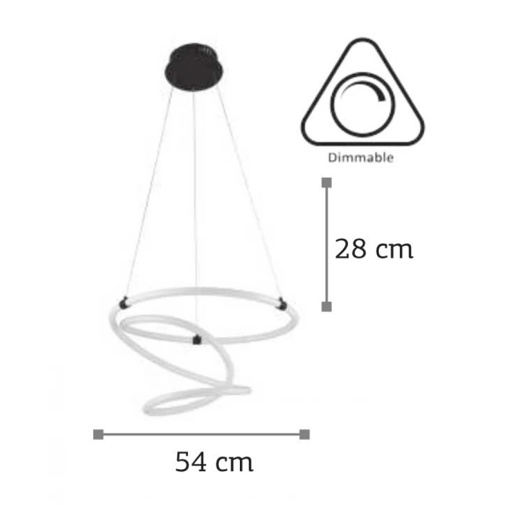 LED Κρεμαστό Φωτιστικό Σωλήνας PVC 40W DIMMABLE - InLight