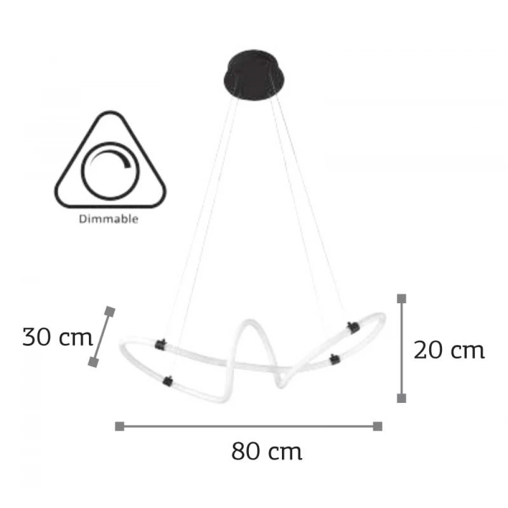 LED Κρεμαστό Φωτιστικό Σωλήνας PVC 25W DIMMABLE - InLight