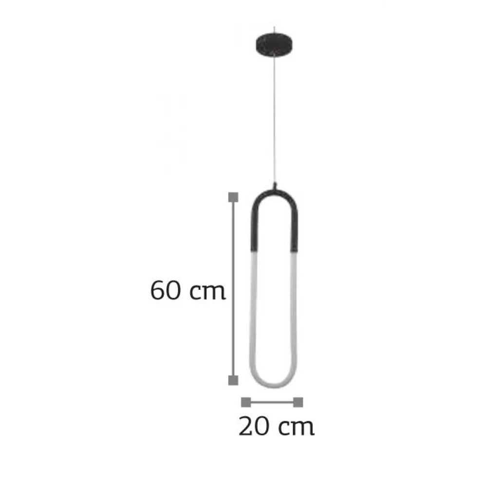 LED Κρεμαστό Φωτιστικό Μαύρο Μεταλλικό & PVC 6W - InLight