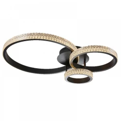 LED Πλαφονιέρα Οροφής Από Μαύρο Αλουμίνιο και Ακρυλικό 96W 3000K - InLight