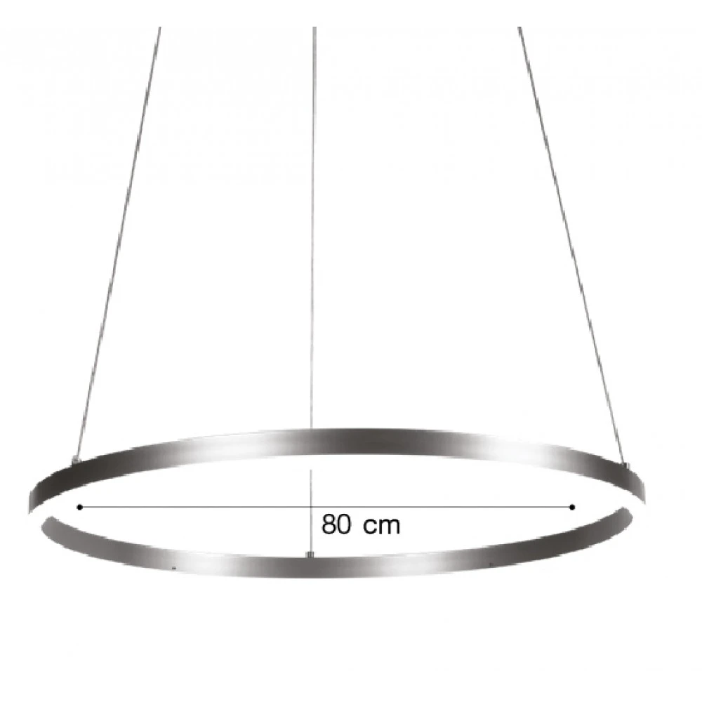 Inlight Κρεμαστό φωτιστικό LED 36W 3CCT (by switch on base) D:80cm (6095-AB-Silver)
