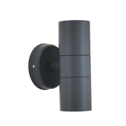Ouachita 2xGU10 Απλίκα Up-Down Εξωτερικού Χώρου Ανθρακί IP44 D15.2cmx11.3cm - it-Lighting
