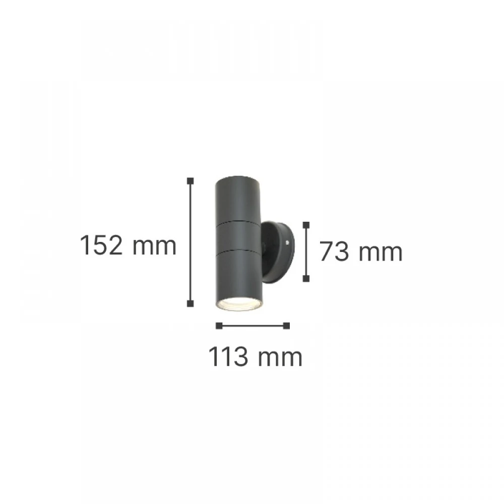 Ouachita 2xGU10 Απλίκα Up-Down Εξωτερικού Χώρου Λευκό IP44 D15.2cmx11.3cm - it-Lighting