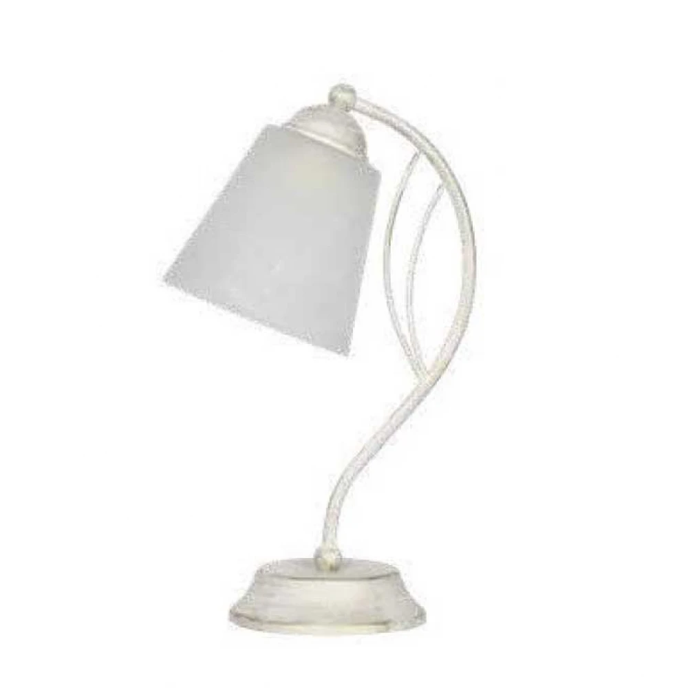 Inlight Επιτραπέζιο Φωτιστικό Από Μέταλλο και Γυαλί - Λευκή Πατίνα 1xE27 - AETHER MAIA