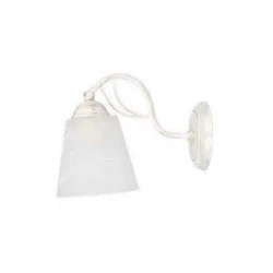 Inlight Επίτοιχο Φωτιστικό Από Μέταλλο και Γυαλί - Λευκή Πατίνα 1xE27 - AETHER MAIA