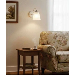 Inlight Επίτοιχο Φωτιστικό Από Μέταλλο και Γυαλί - Λευκή Πατίνα 1xE27 - AETHER MAIA