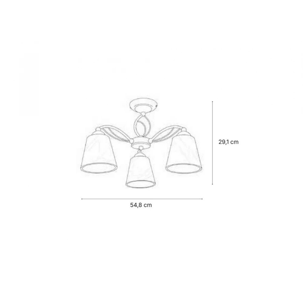 Inlight Κρεμαστό φωτιστικό Από  Μέταλλο και Γυαλί - Λευκή Πατίνα 3xE27 - AETHER MAIA