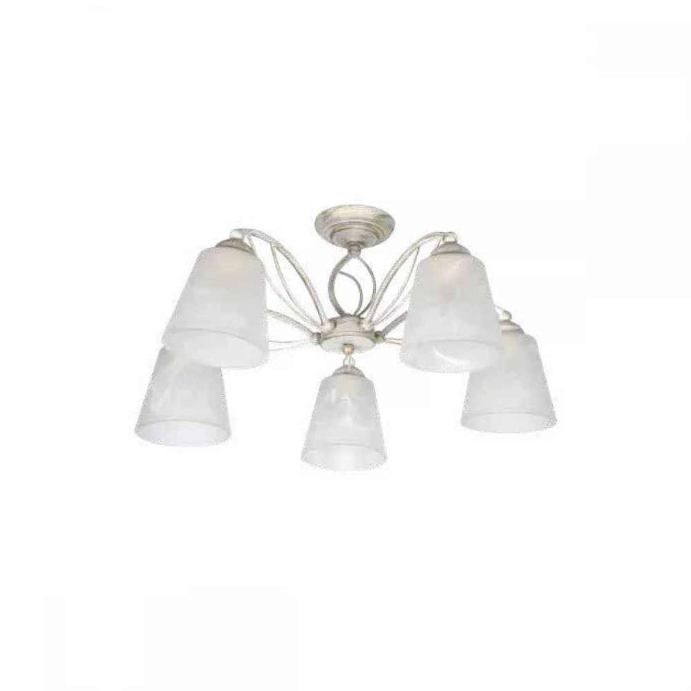 Inlight Κρεμαστό φωτιστικό Από  Μέταλλο και Γυαλί - Λευκή Πατίνα 5xE27 - AETHER MAIA