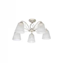 Inlight Κρεμαστό φωτιστικό Από  Μέταλλο και Γυαλί - Λευκή Πατίνα 5xE27 - AETHER MAIA