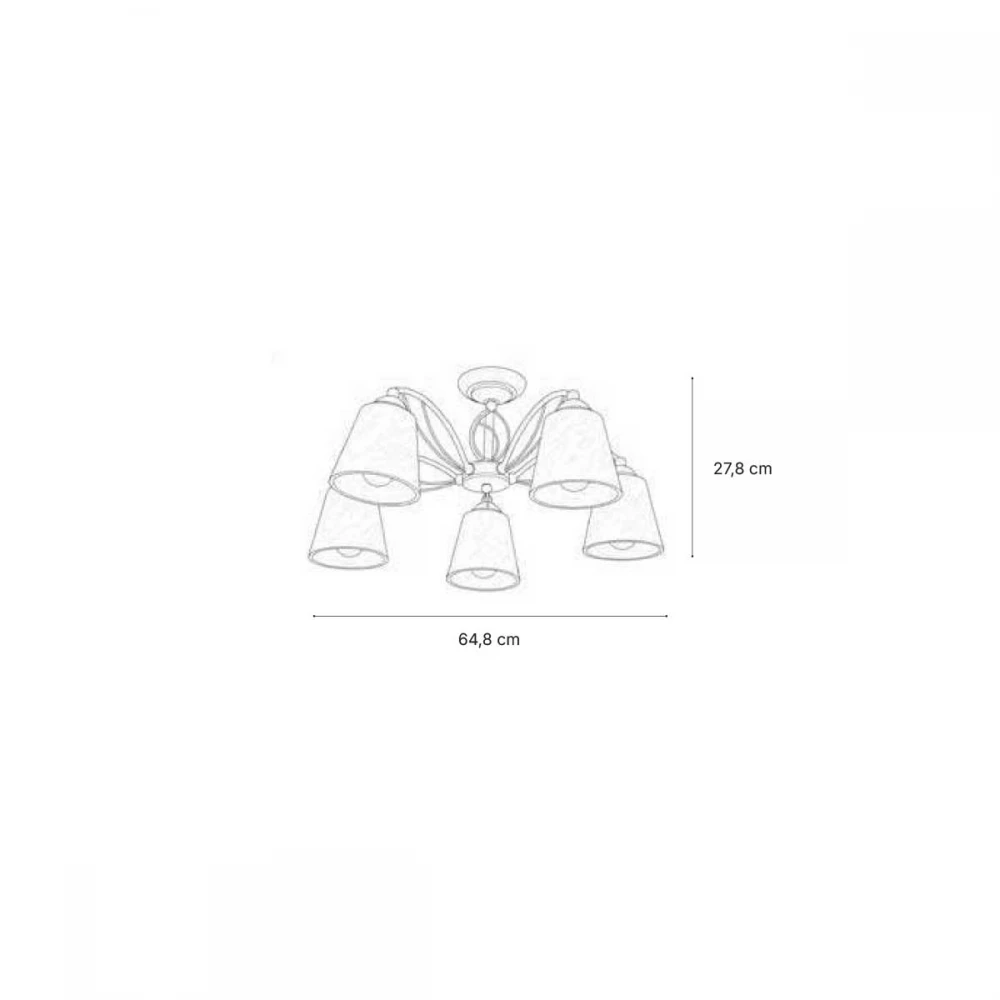 Inlight Κρεμαστό φωτιστικό Από  Μέταλλο και Γυαλί - Λευκή Πατίνα 5xE27 - AETHER MAIA