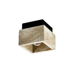 Inlight Φωτιστικό Οροφής - Τοίχου από Μάρμαρο τραβερτίνη Τετράγωνο 1xE27 - CALISTO BEAM
