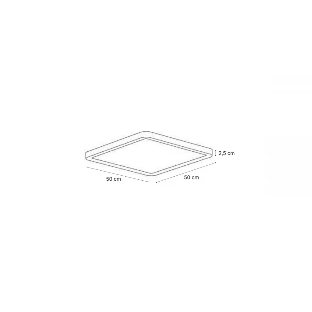 InLight LED Πλαφονιέρα Οροφής Τετράγωνη Μαύρη 40W 3CCT - HALO NEBULA
