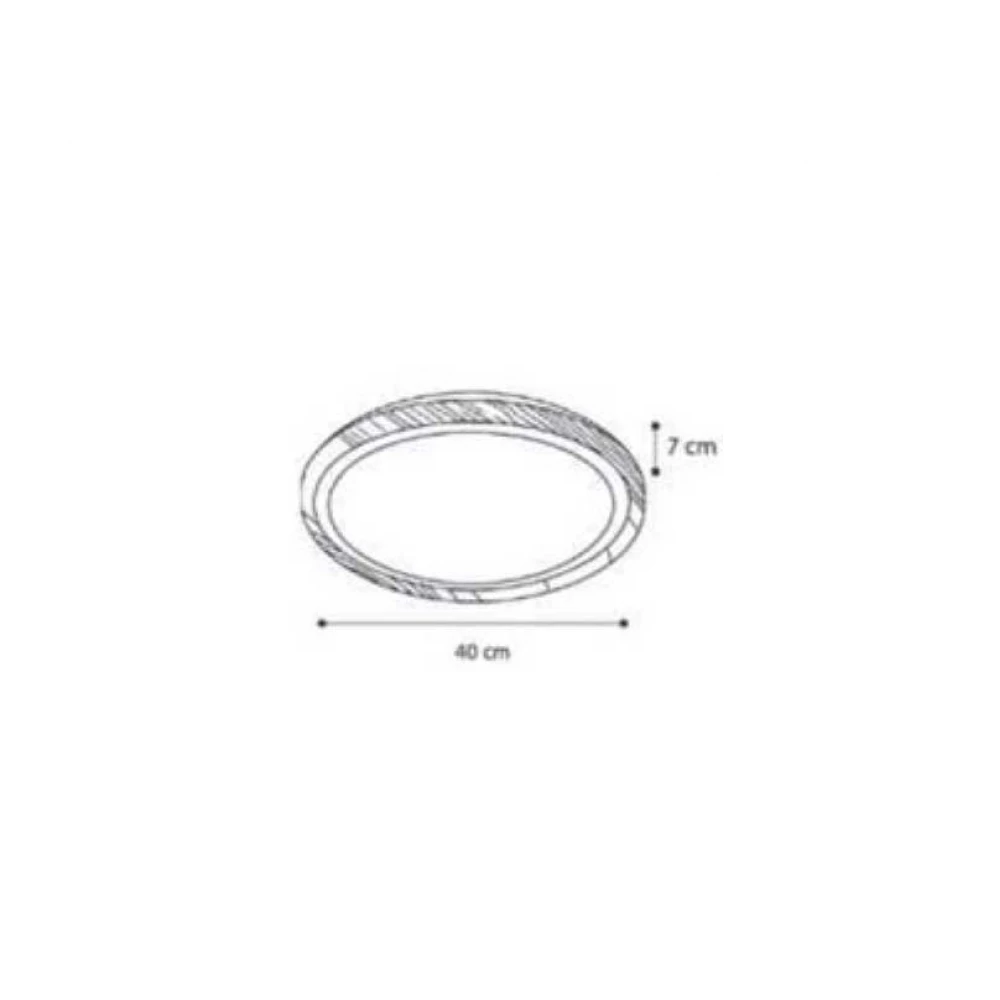 InLight LED Πλαφονιέρα Οροφής Ακρυλική Με Χρώμα Ξύλου 27W 4CCT D40cm - HALO PULSAR