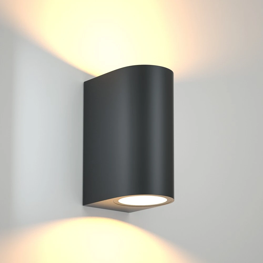 Michigan 2xGU10 Απλίκα Εξωτερικού Χώρου Up-Down Ανθρακί IP54 D:14.7cm x 9cm - it-Lighting