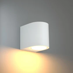 Powell 1xGU10 Απλίκα Up or Down Εξωτερικού Χώρου Λευκό IP54 D:9x8cm - it-Lighting