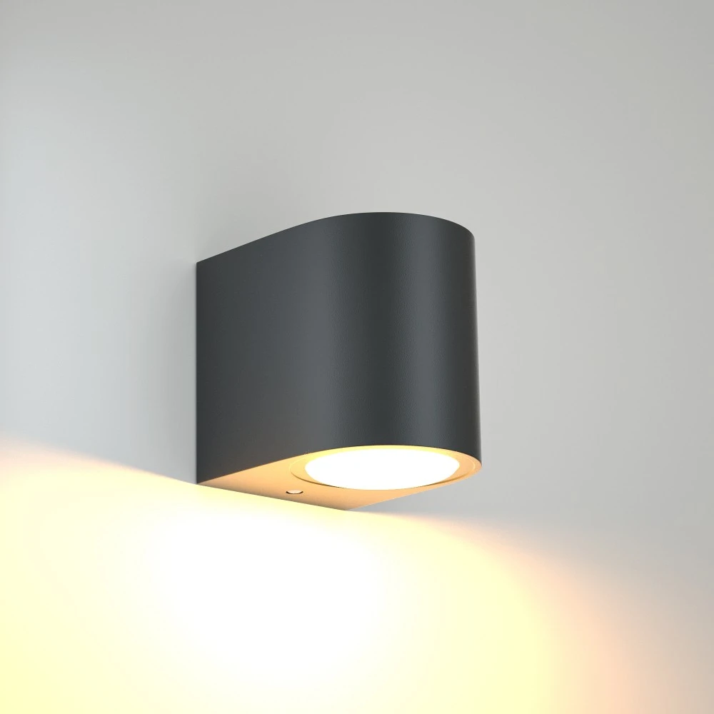 Powell 1xGU10 Απλίκα Up or Down Εξωτερικού Χώρου Ανθρακί IP54 D:9x8cm - it-Lighting