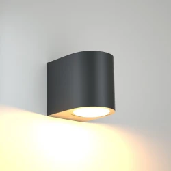 Powell 1xGU10 Απλίκα Up or Down Εξωτερικού Χώρου Ανθρακί IP54 D:9x8cm - it-Lighting